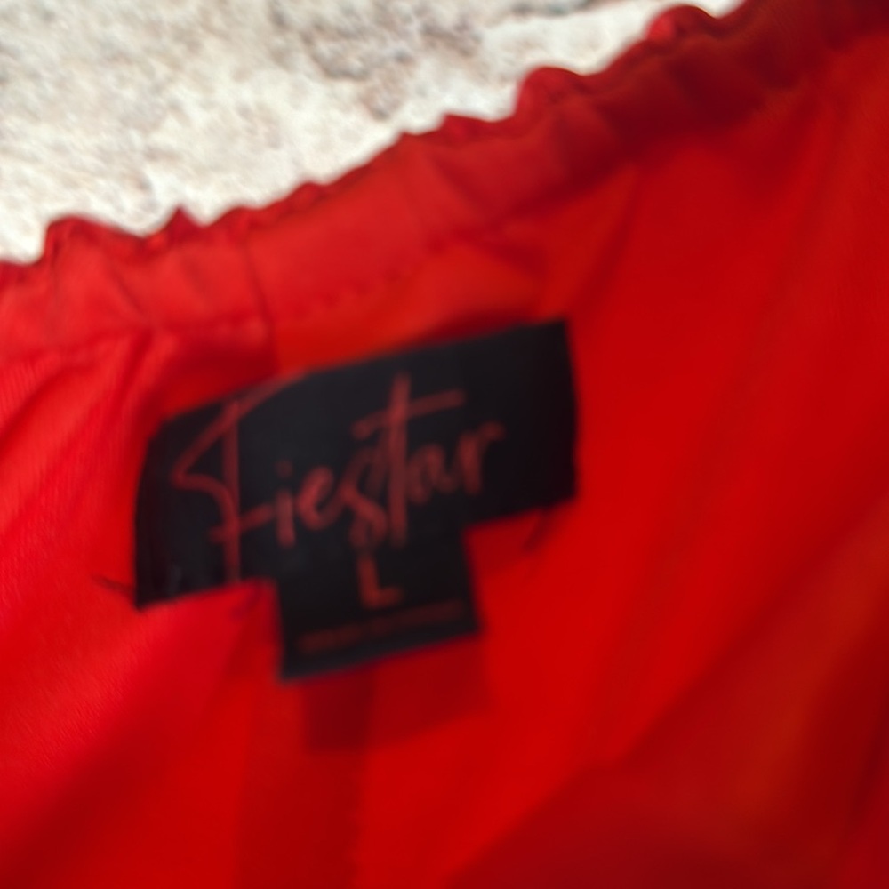 Fiesta Strapless Red Dress large C8 - Picture 2 of 5